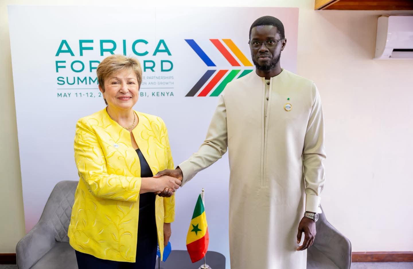 Dette et résilience économique : Bassirou Diomaye Faye échange avec Kristalina Georgieva au Sommet Africa Forward
