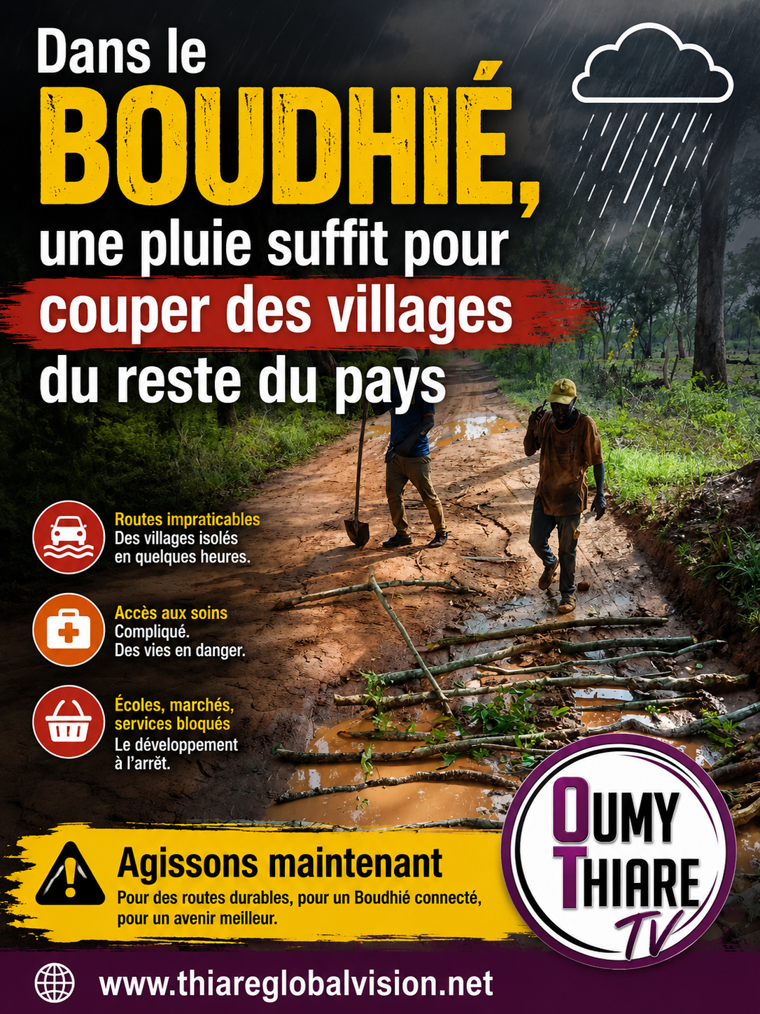 Dans la boucle du Boudhié, une pluie suffit pour couper des villages du reste du pays