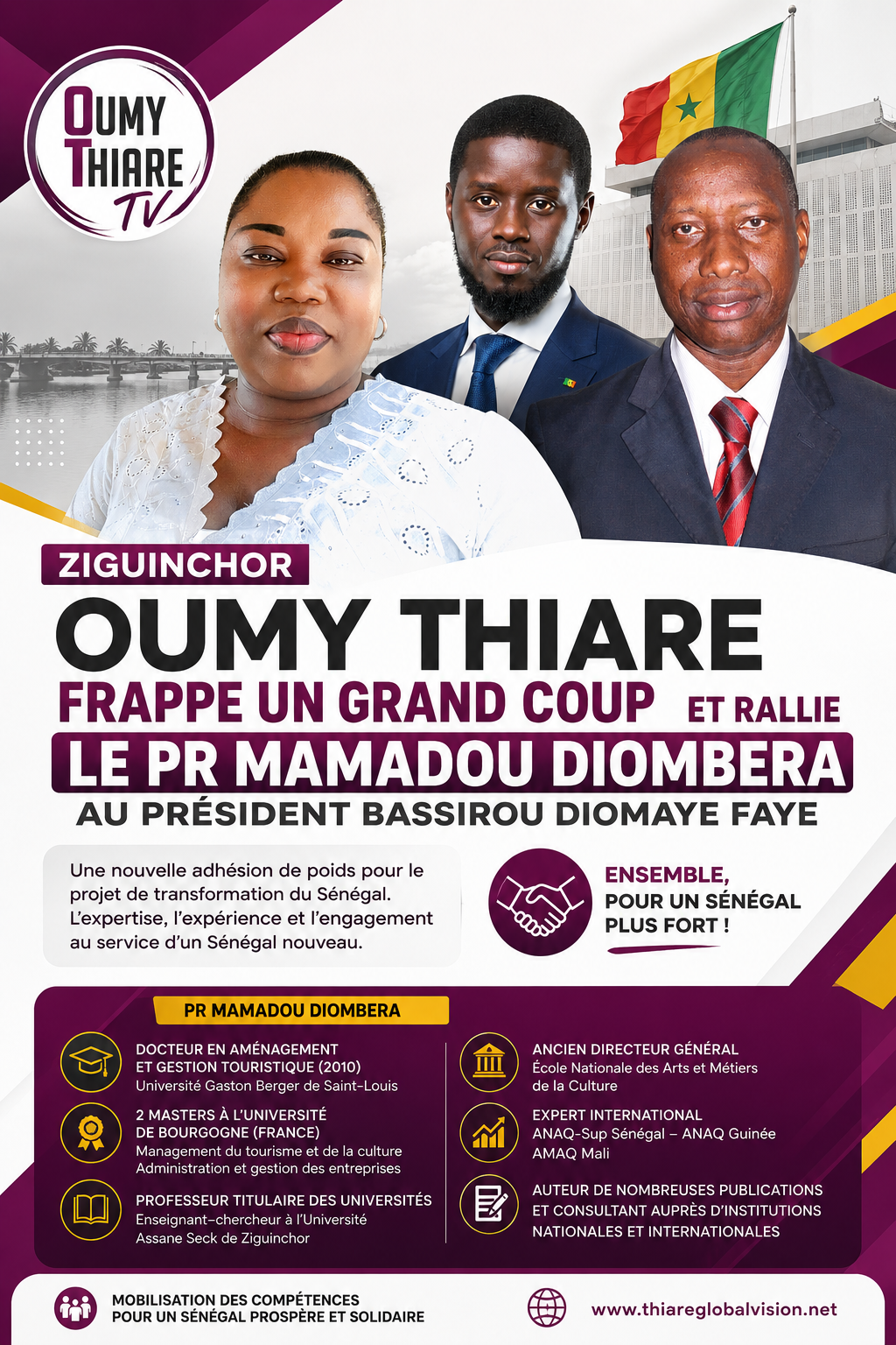 ZIGUINCHOR : Oumy Thiare frappe un grand coup et rallie le Pr Mamadou Diombera au président Bassirou Diomaye Faye