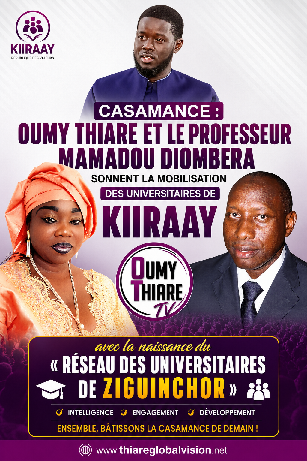 CASAMANCE : OUMY THIARE ET LE PR MAMADOU DIOMBERA SONNENT LA MOBILISATION DES UNIVERSITAIRES DE KIIRAAY