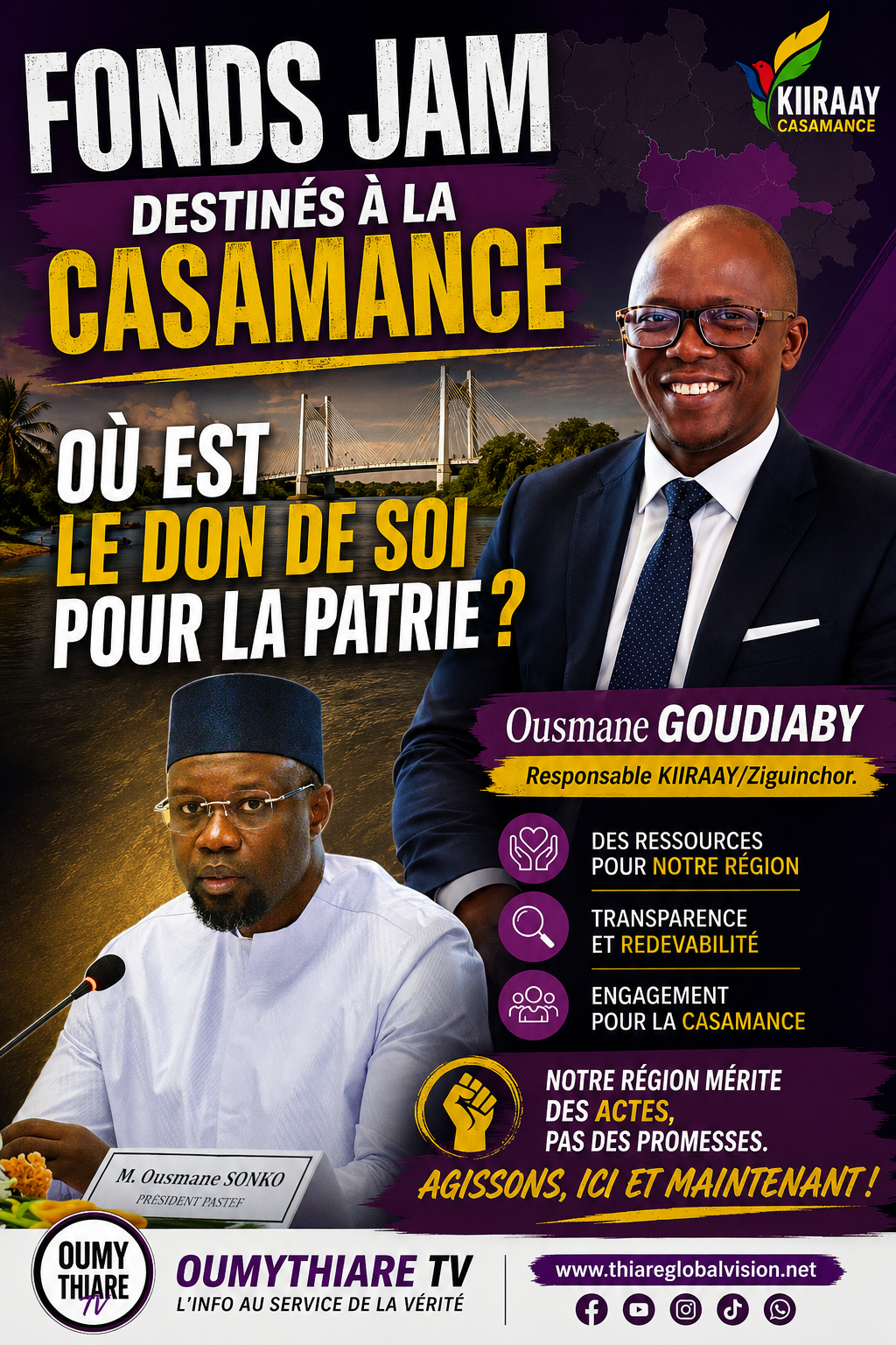 Fonds Jam destinés à la Casamance : Où est le Don de soi pour la Patrie ?