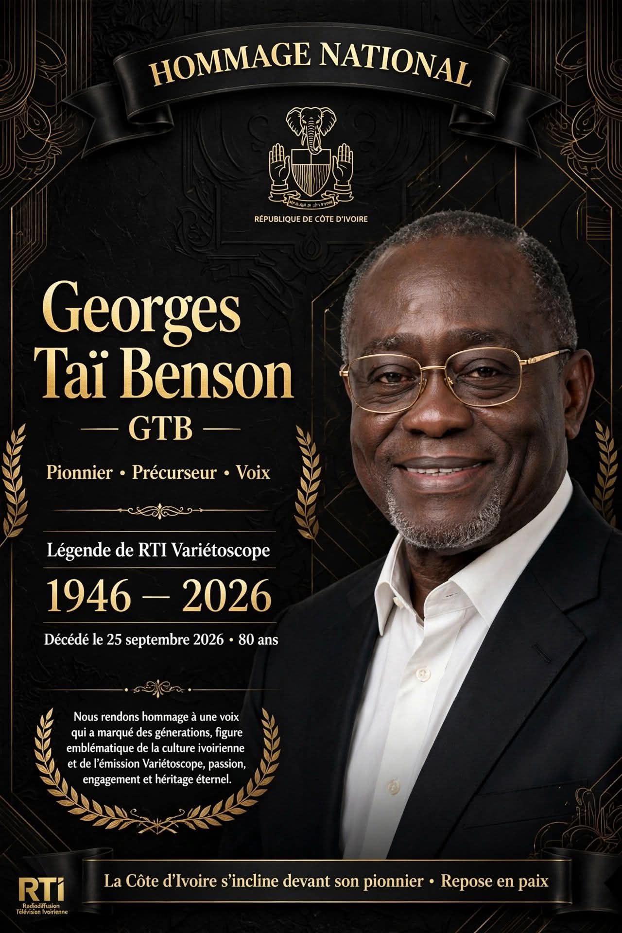 Décès de Georges Taï Benson : le vibrant hommage du Dr Rémi Kouamé Oussou