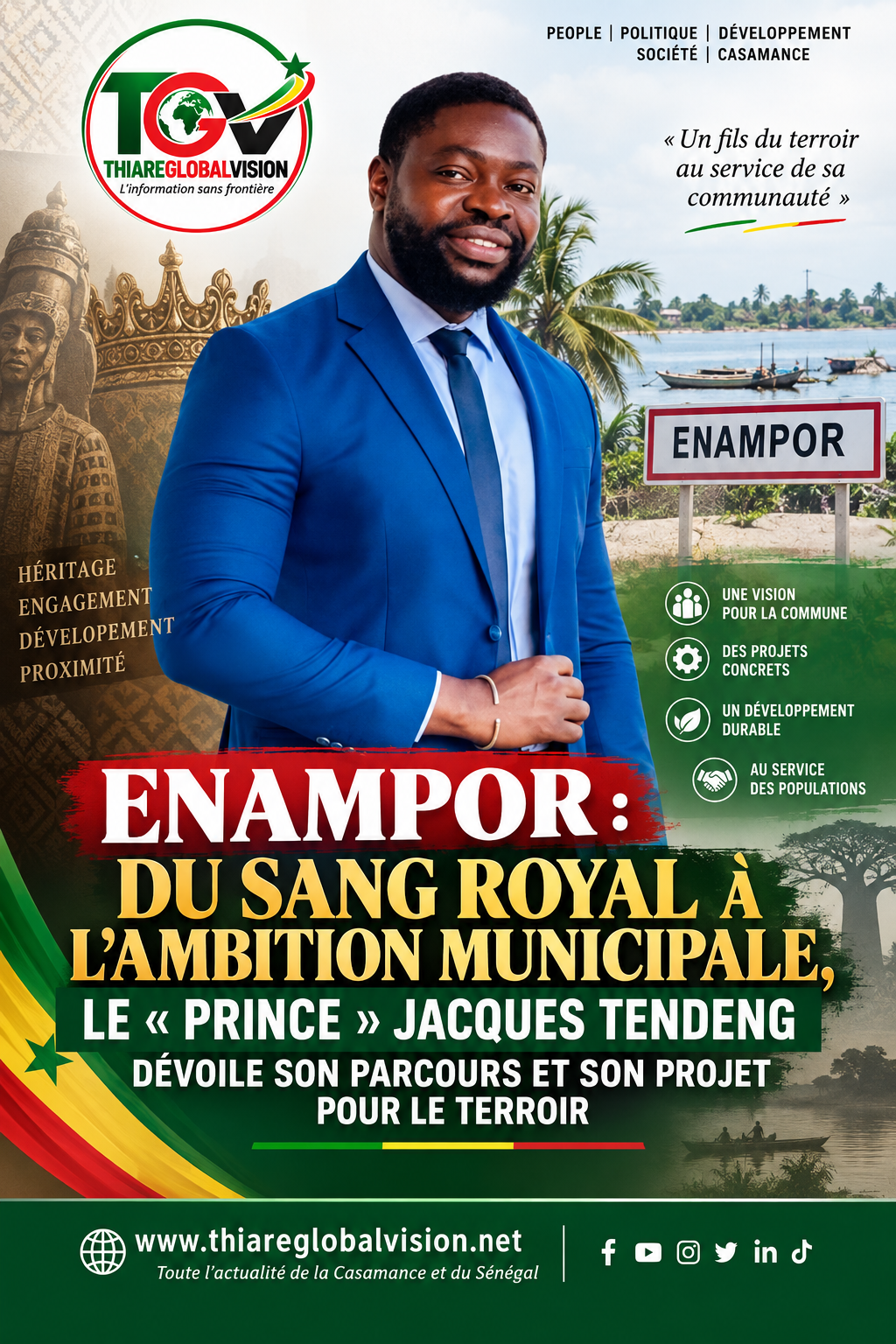 ENAMPOR : LE « PRINCE » JACQUES S. TENDENG ENTRE HÉRITAGE ROYAL, EXCELLENCE ACADÉMIQUE ET AMBITION POLITIQUE POUR SA COMMUNE