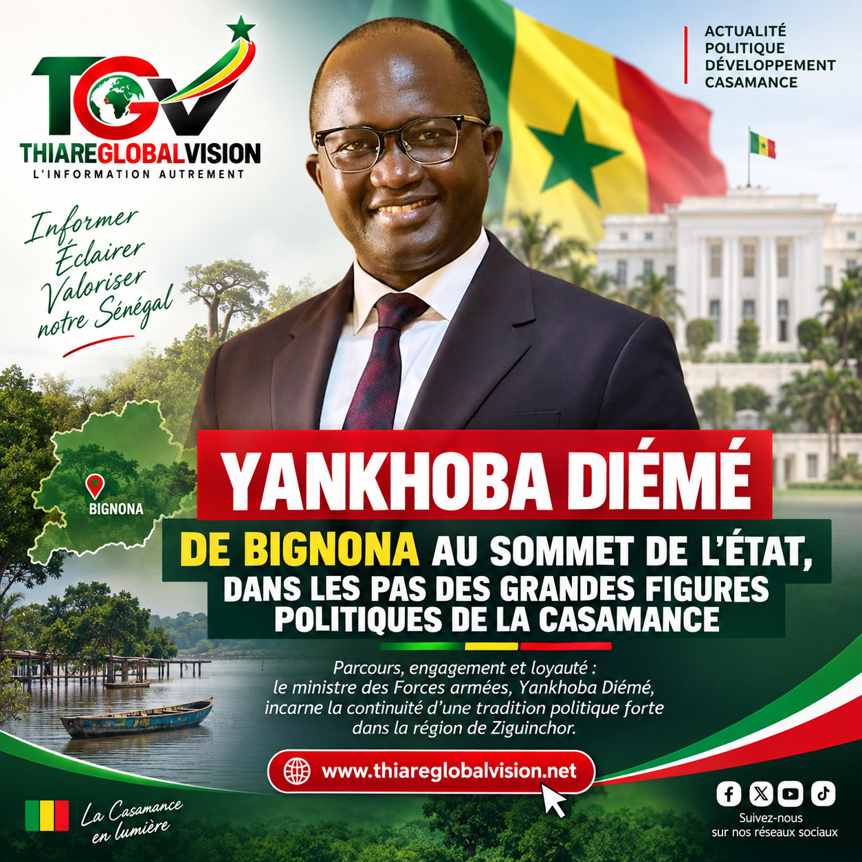 Yankhoba Diémé : de Bignona au sommet de l’État, dans les pas des grandes figures politiques de la Casamance