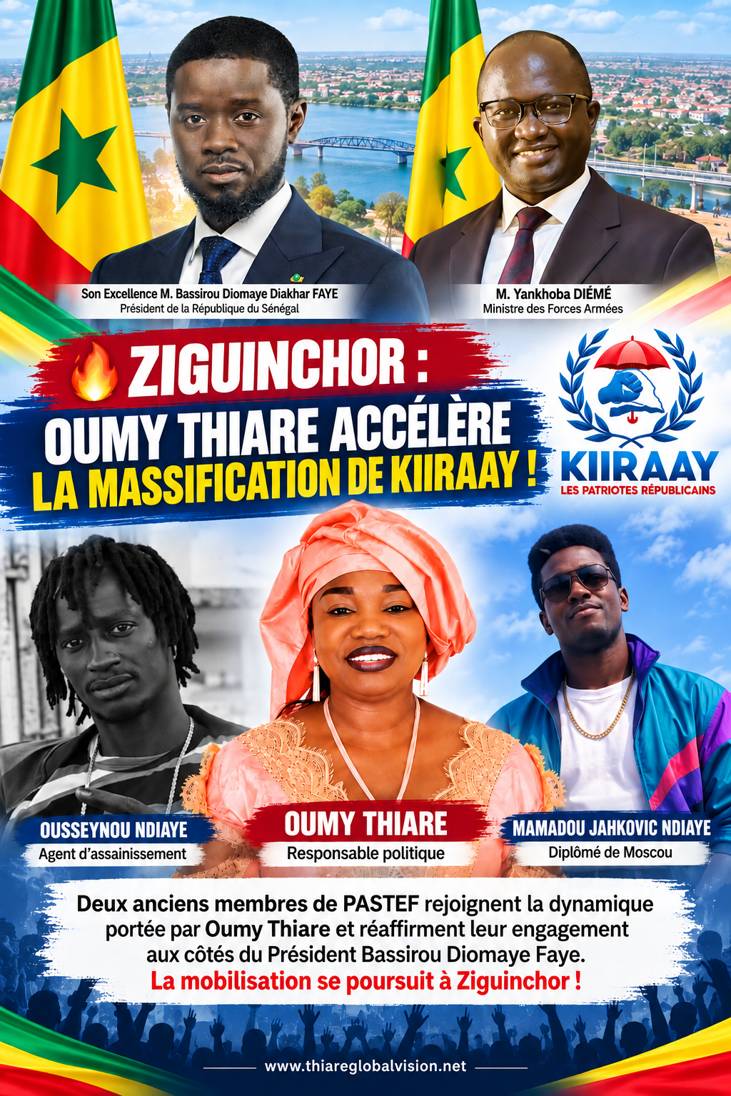 ZIGUINCHOR : OUMY THIARE POURSUIT LA MASSIFICATION DE KIIRAAY ET ENREGISTRE L’ADHÉSION DE DEUX ANCIENS MEMBRES DE PASTEF