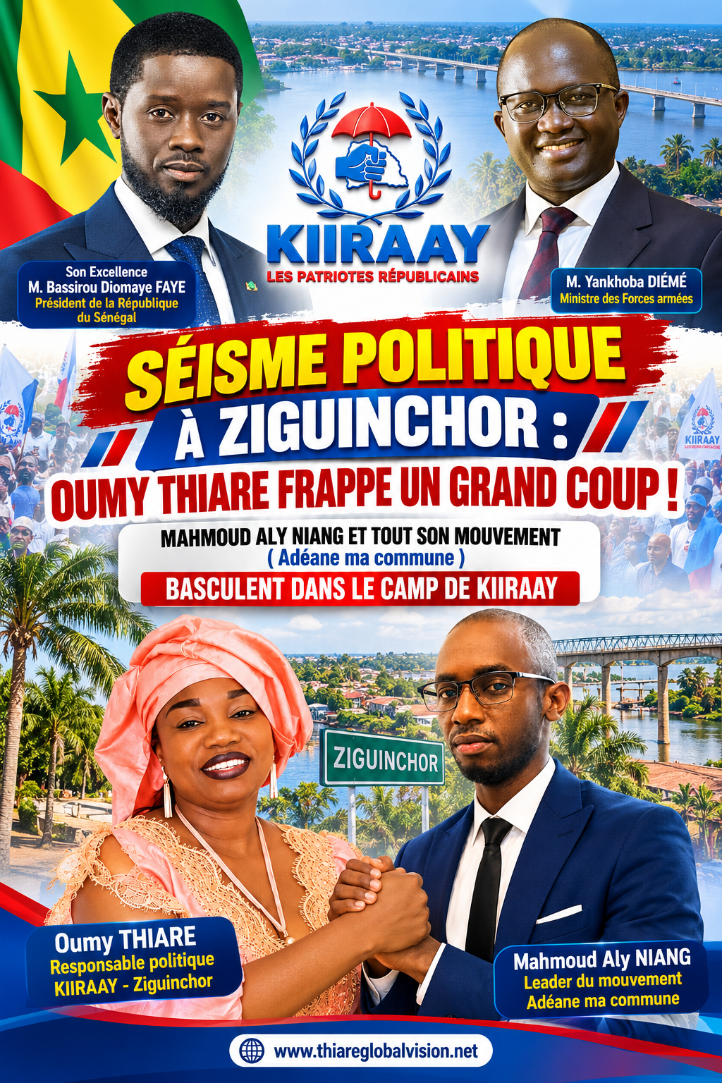 SÉISME POLITIQUE À ZIGUINCHOR : OUMY THIARE FRAPPE UN GRAND COUP ! MAHMOUD ALY NIANG ET TOUT SON MOUVEMENT BASCULENT DANS LE CAMP DE KIIRAAY !