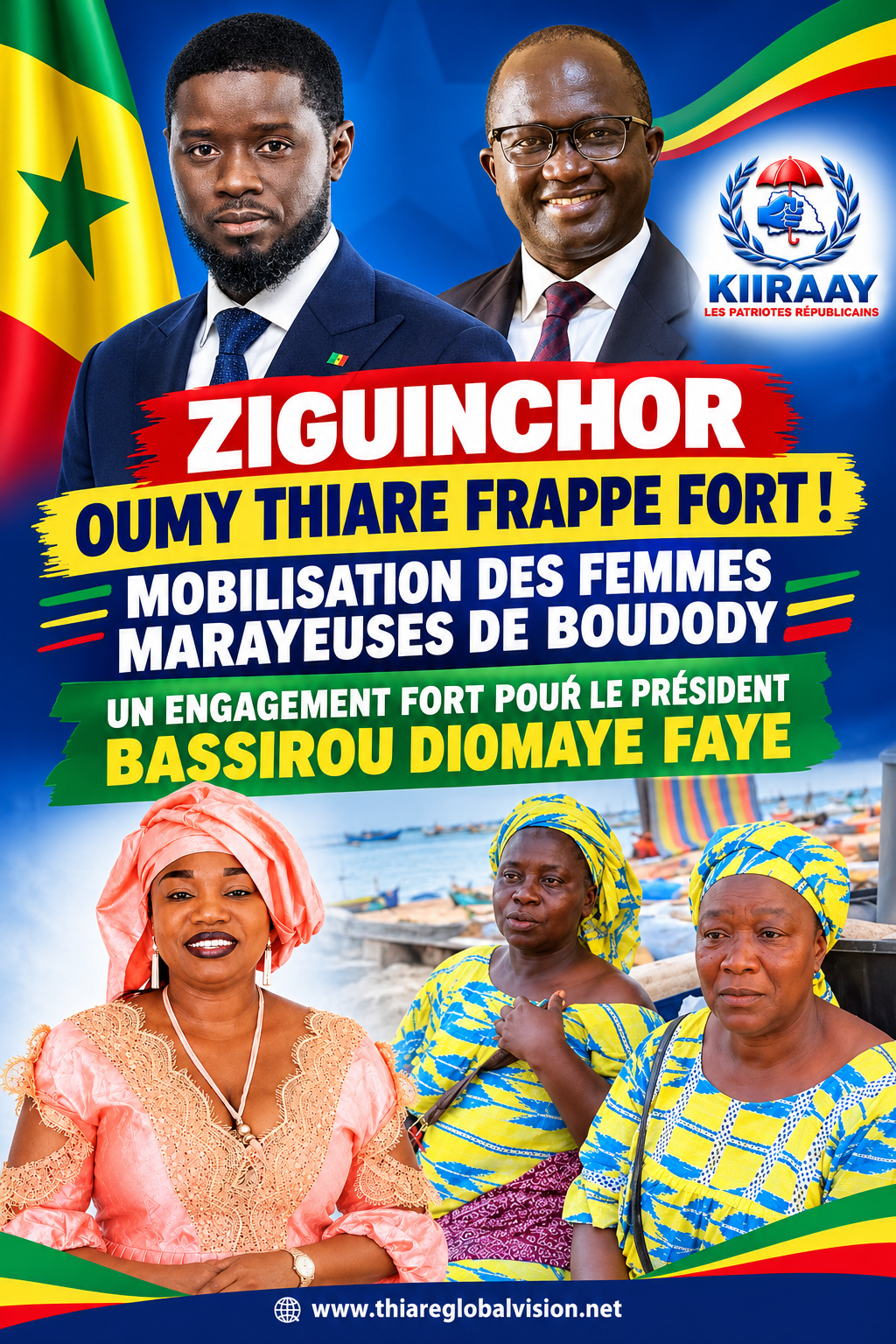 ZIGUINCHOR : OUMY THIARE FRAPPE FORT ET MOBILISE LES FEMMES MARAYEUSES DE BOUDODY POUR BASSIROU DIOMAYE FAYE ET KIIRAAY !