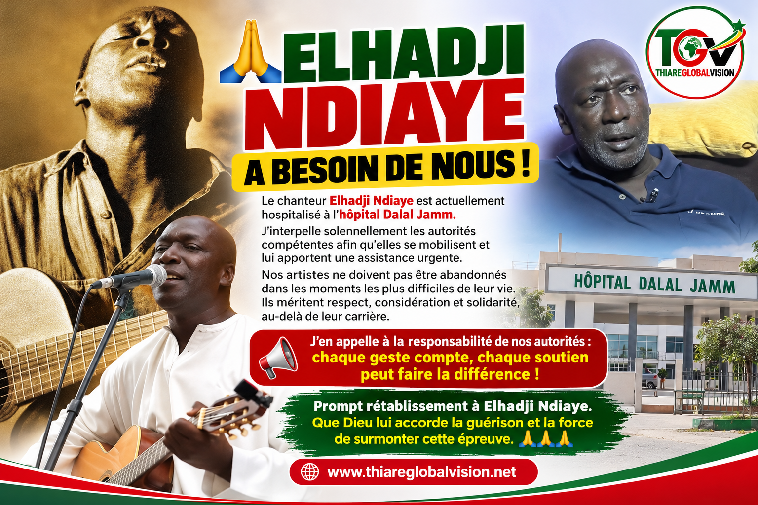 ELHADJI NDIAYE A BESOIN DE NOUS : UN APPEL URGENT À LA SOLIDARITÉ ET À LA RESPONSABILITÉ DES AUTORITÉS