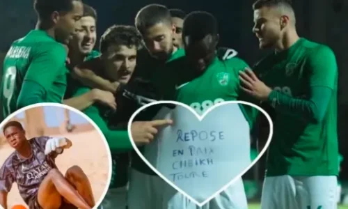 Auguste Dabo rend hommage à Cheikh Touré dans un geste poignant sur le terrain