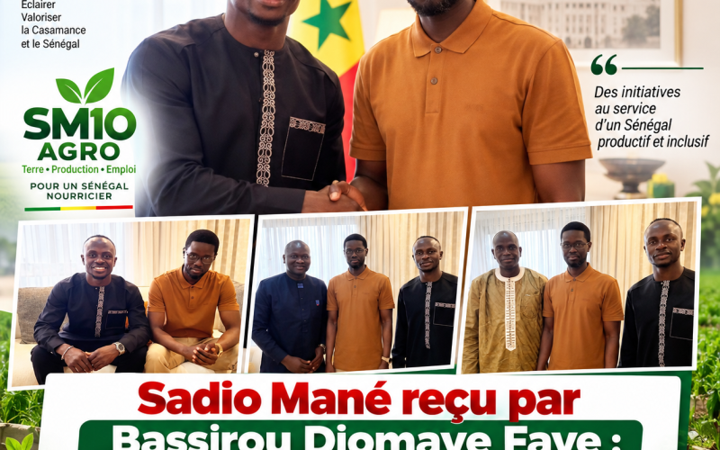 Sadio Mané reçu par Bassirou Diomaye Faye : SM10 AGRO au cœur de l’audience présidentielle