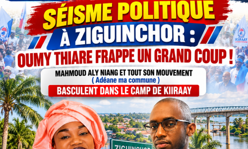 SÉISME POLITIQUE À ZIGUINCHOR : OUMY THIARE FRAPPE UN GRAND COUP ! MAHMOUD ALY NIANG ET TOUT SON MOUVEMENT BASCULENT DANS LE CAMP DE KIIRAAY !