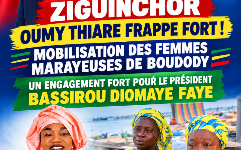 ZIGUINCHOR : OUMY THIARE FRAPPE FORT ET MOBILISE LES FEMMES MARAYEUSES DE BOUDODY POUR BASSIROU DIOMAYE FAYE ET KIIRAAY !
