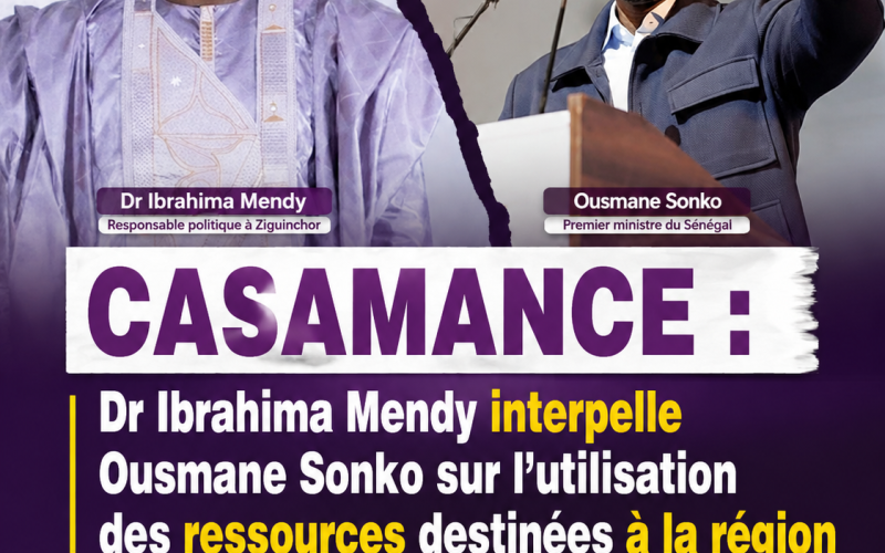 Casamance : Dr Ibrahima Mendy interpelle Ousmane Sonko sur l’utilisation des ressources destinées à la région