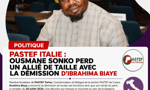 Pastef Italie : Ousmane Sonko perd un allié de taille avec la démission d’Ibrahima Biaye